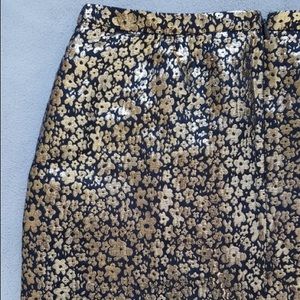 J. CREW Skirt MARIGOLD JACQUARD METALLIC BELL